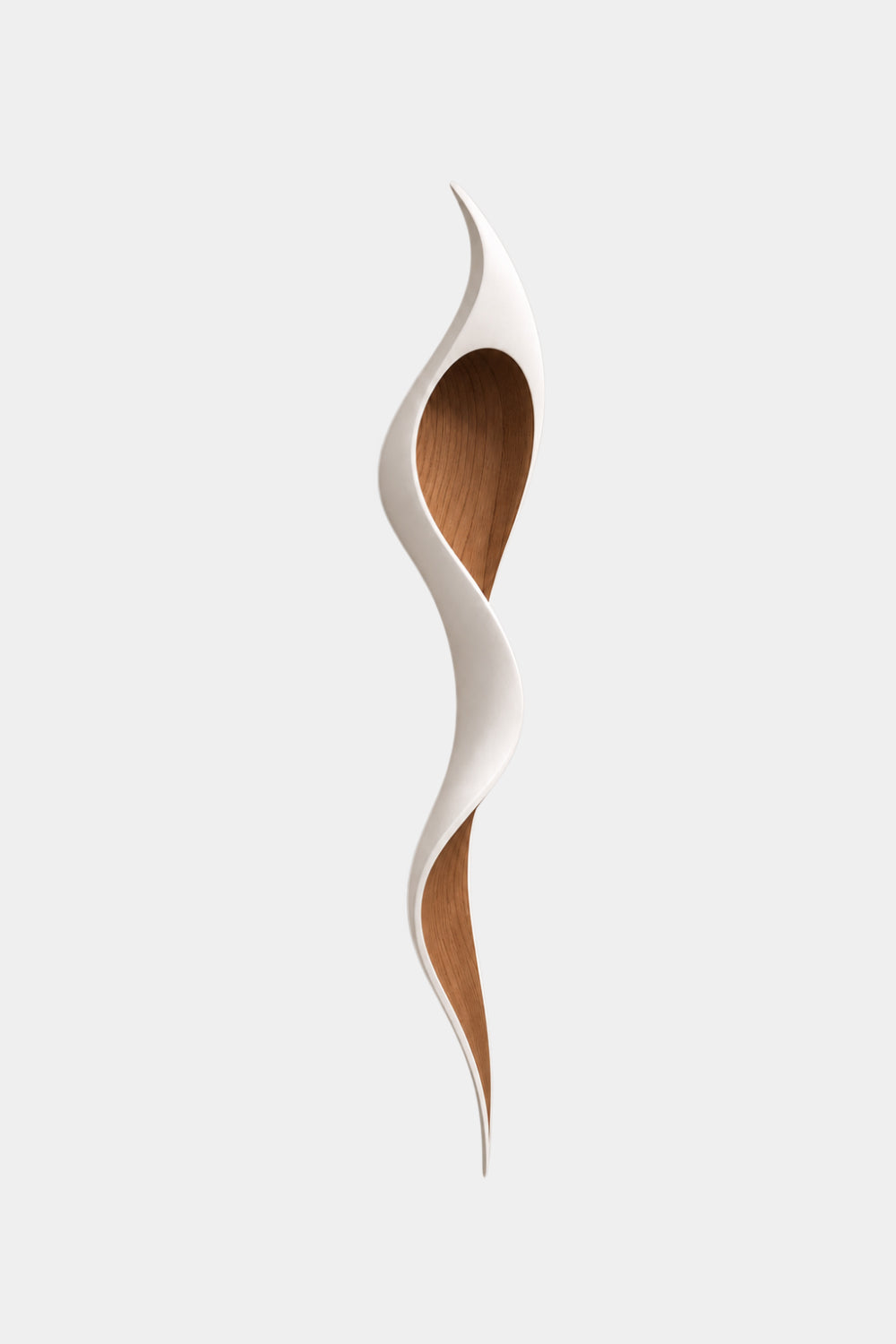 Minimalist White Oak Wall Sculpture | Modern Organic Curved Wall Art | Chic Hanging Plaque