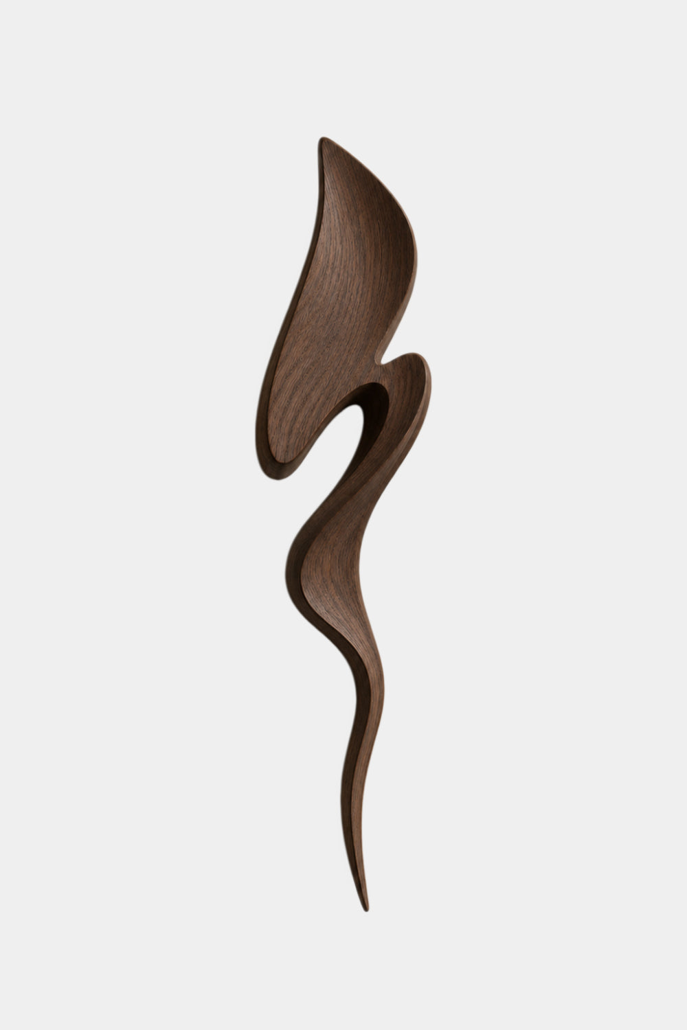 Contemporary Walnut Wall Sculpture | Architectural Fluid Wood Decor | Luxury Accent Plaque