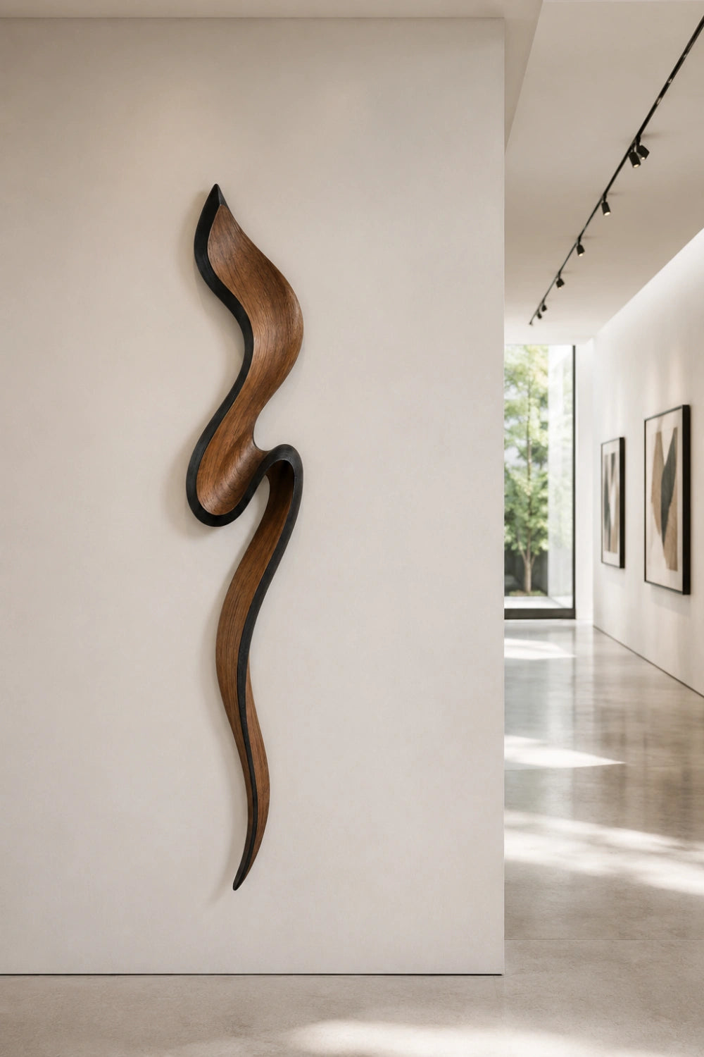 Biophilic Wood Wall Sculpture | Dynamic Sweep Wall Hanging | Earthy Organic Feature