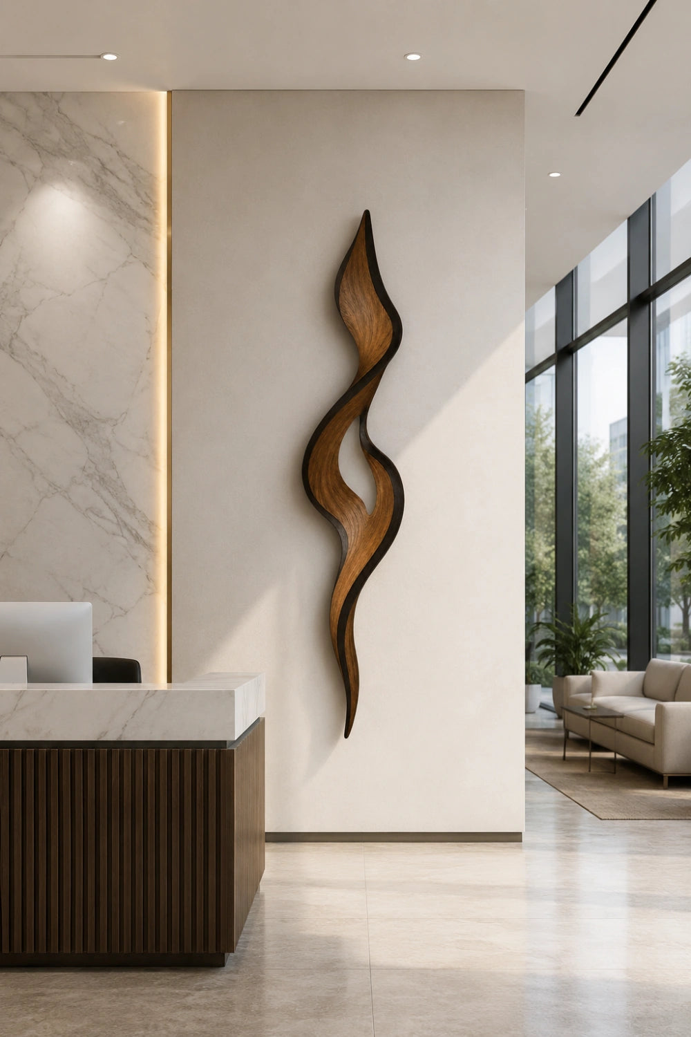 3D Wood Wave Wall Sculpture | Organic Modern Wall Decor