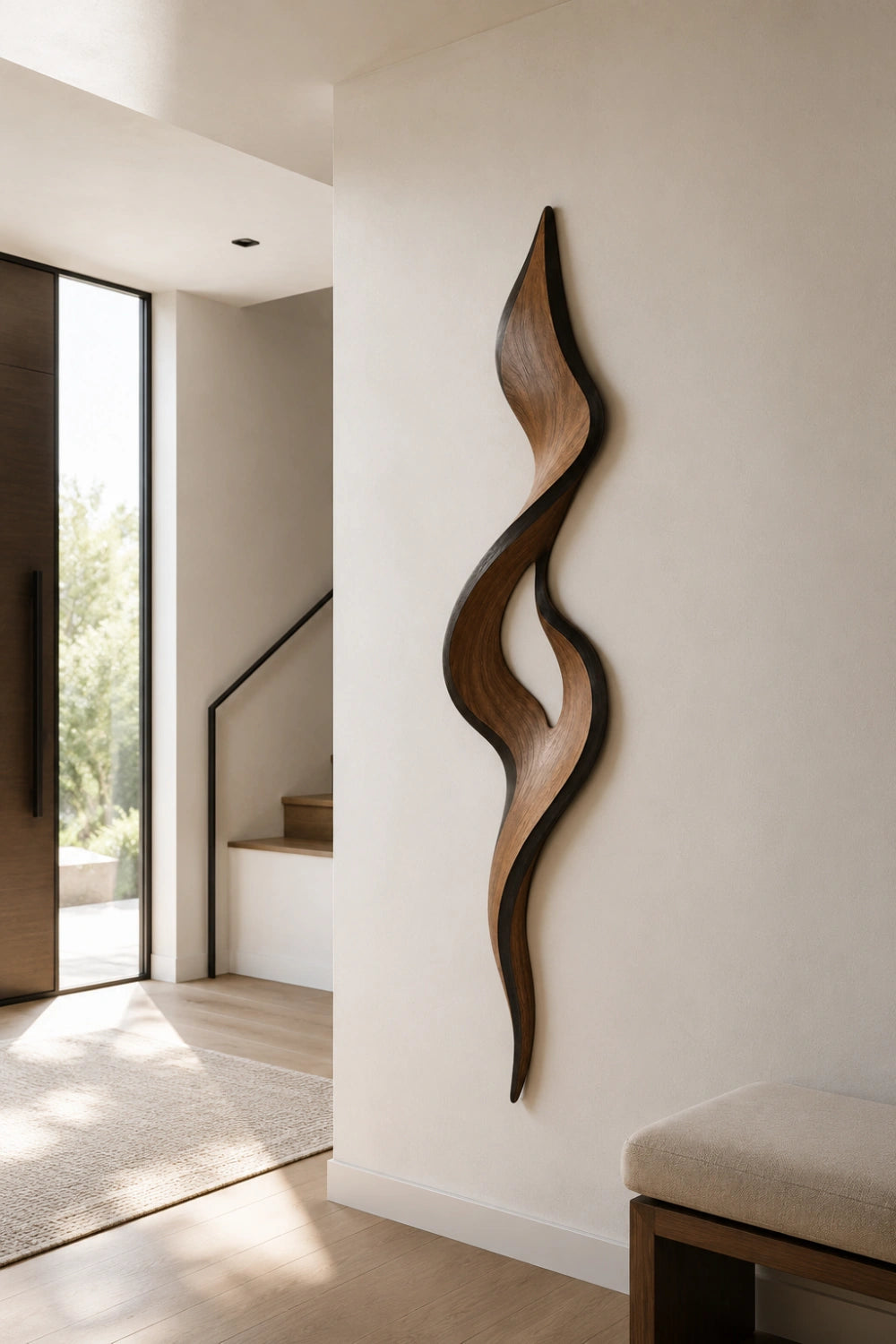 3D Wood Wave Wall Sculpture | Organic Modern Wall Decor