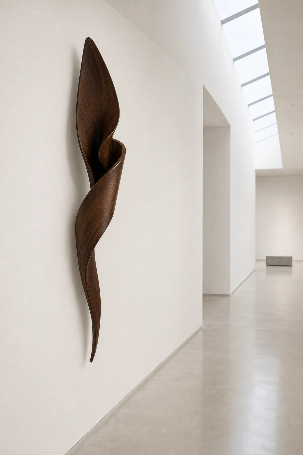 Botanical Wood Wall Sculpture | Sculptural Petal Wall Art | Dark Oak Accent