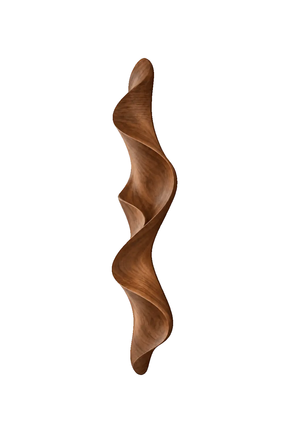 Contemporary Wooden Ribbon Sculpture | Abstract Fluid Wave Home Accent Decor