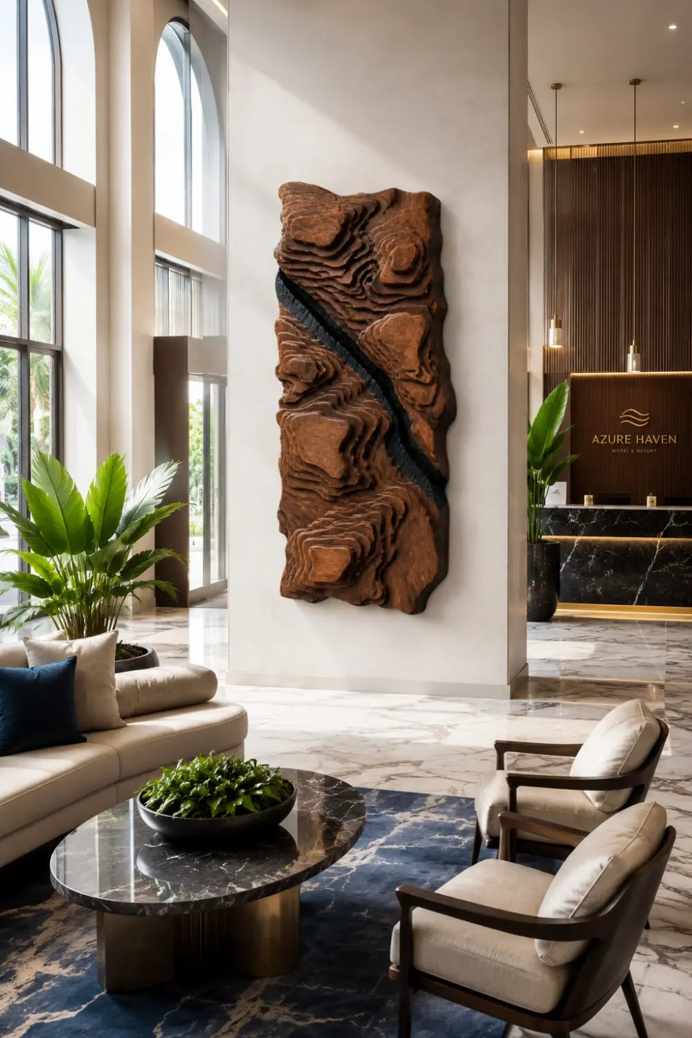 Topographic Wood Wall Relief | 3D Contour Panel Art