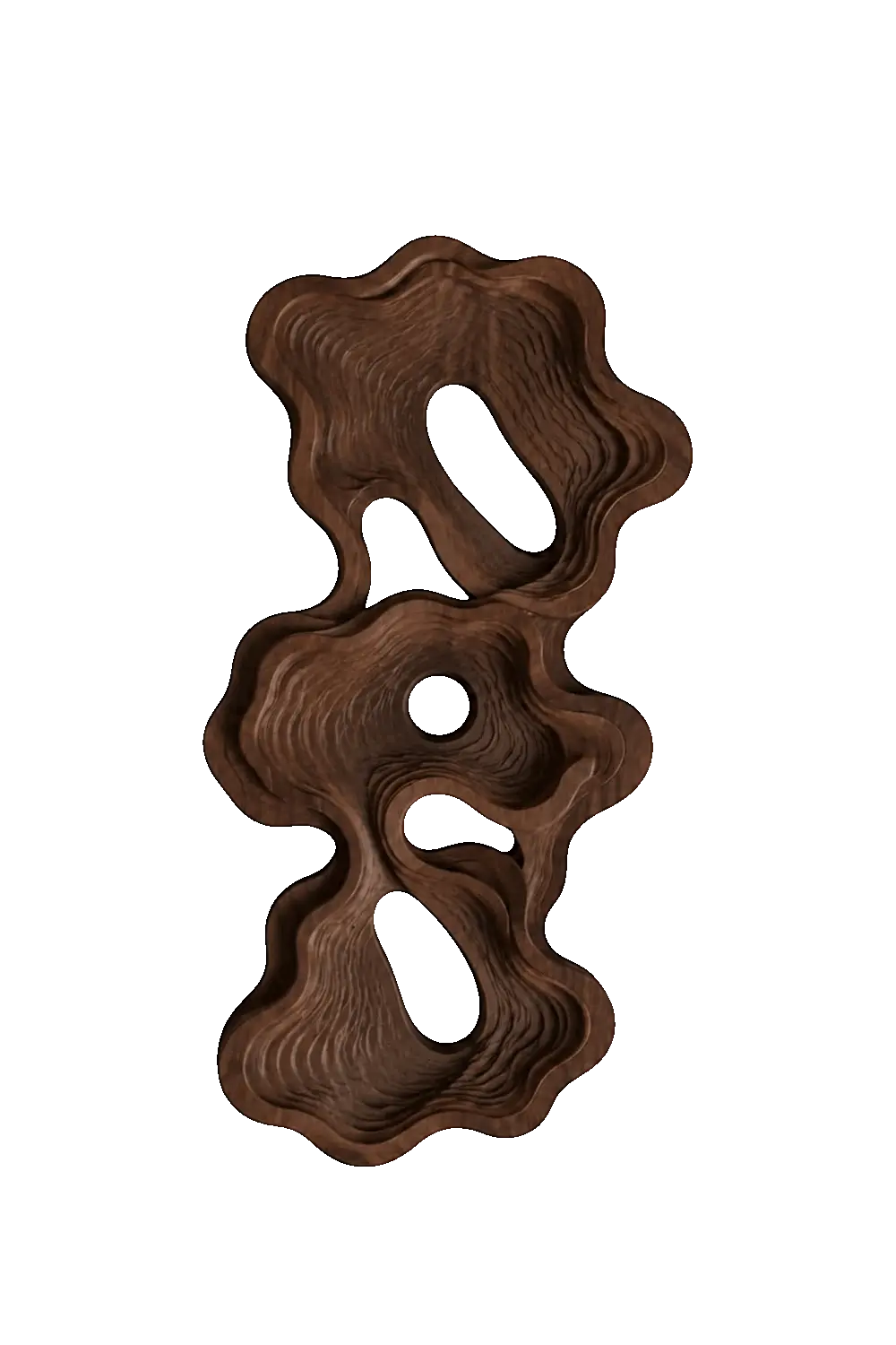 Modern Topographic Layered Wood Wall Art | Carved Abstract Relief Panel
