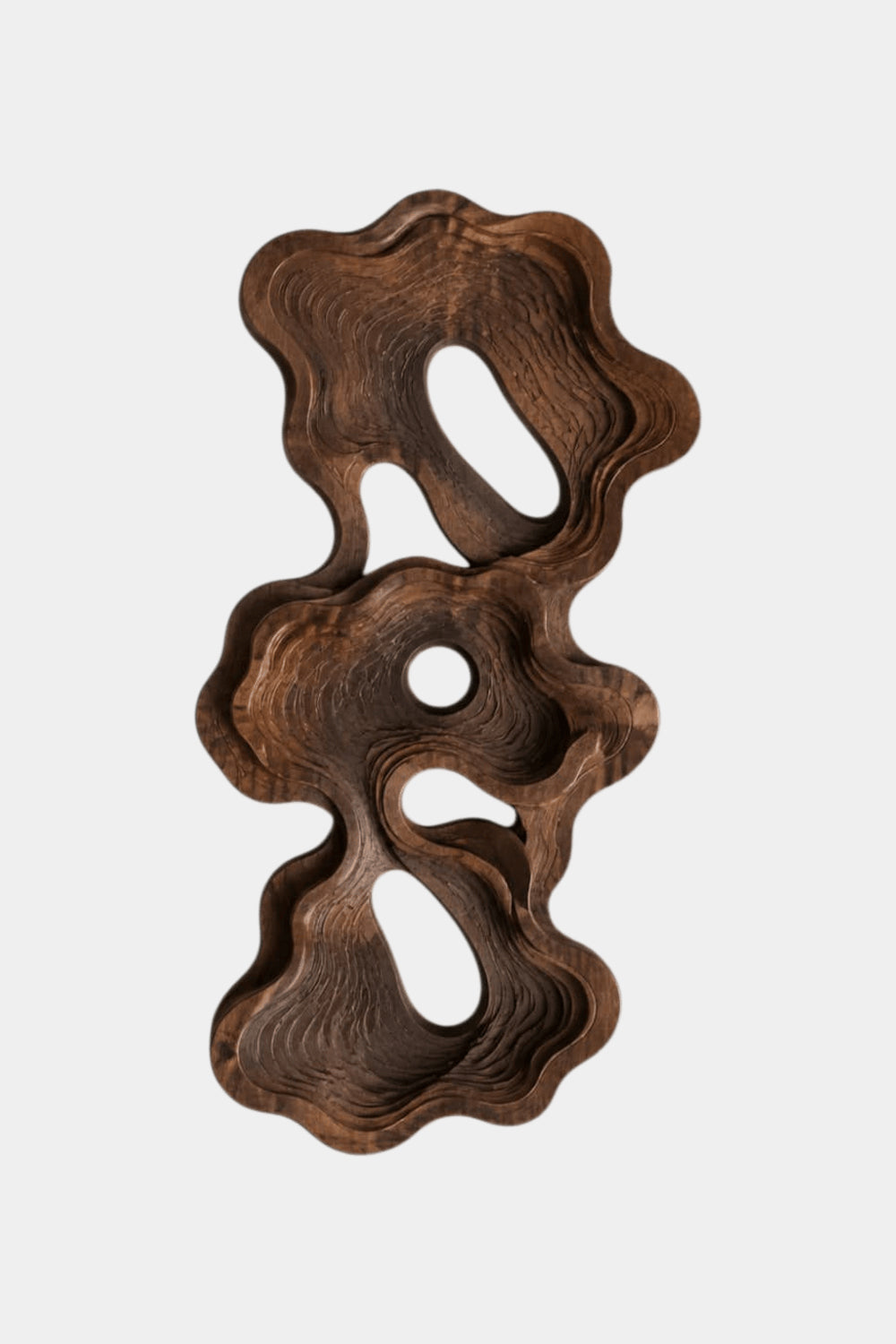 Modern Topographic Layered Wood Wall Art | Carved Abstract Relief Panel