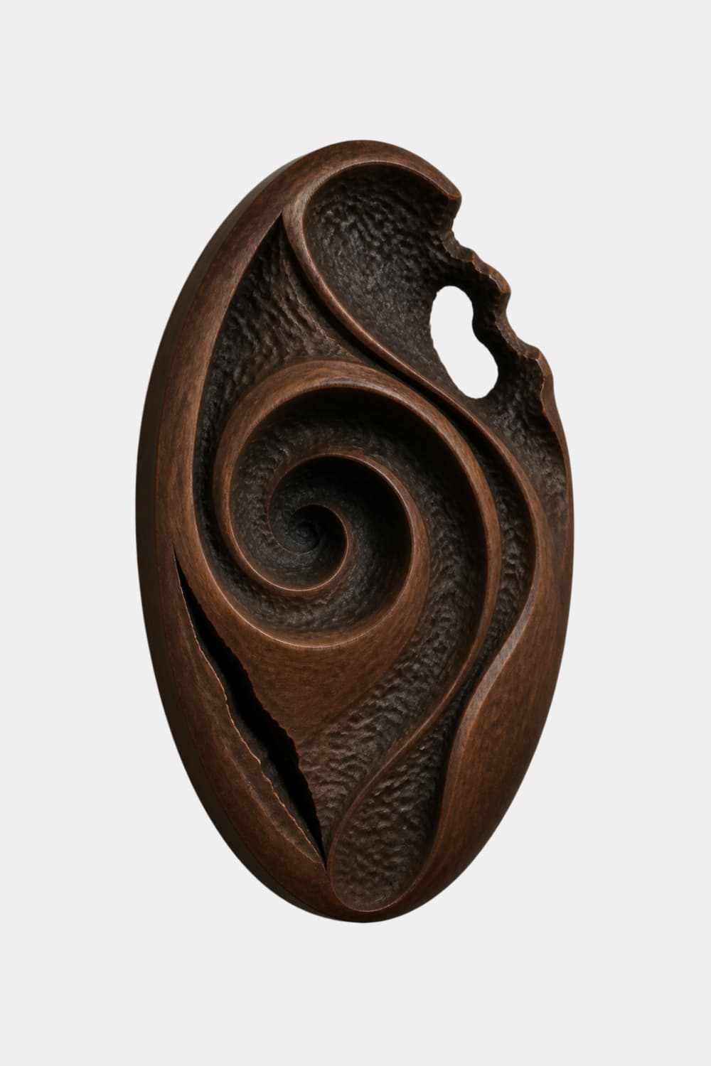 Wood Wall Medallion Relief Sculpture | Modern Radial Texture Art Decor