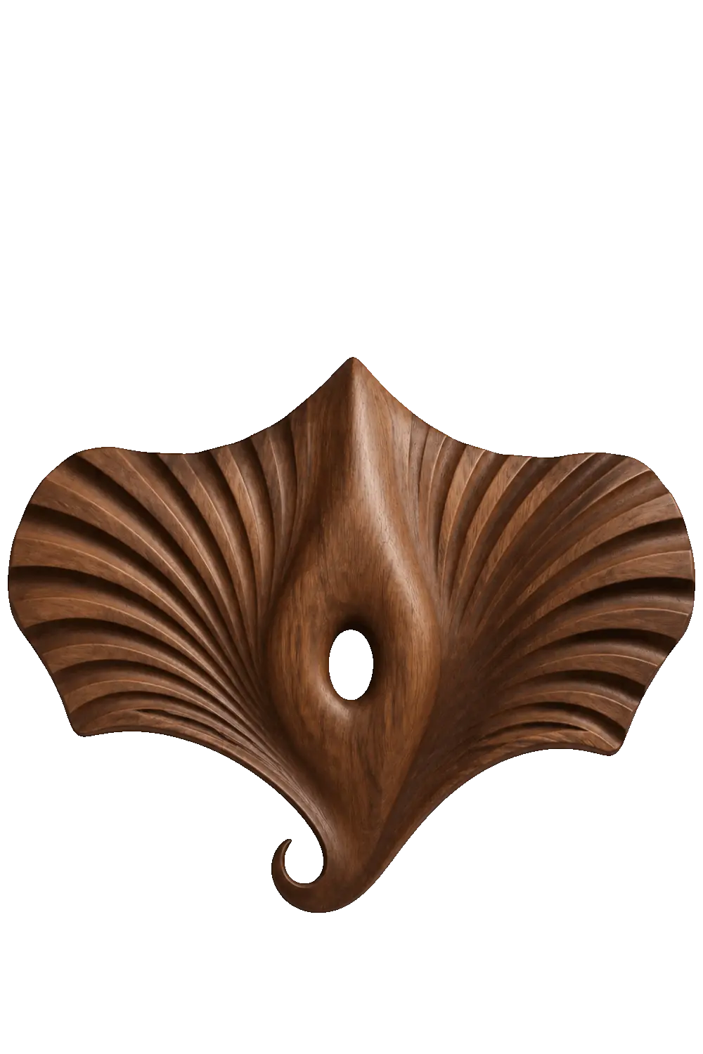 Modern Wooden Manta Ray Wall Sculpture | Carved Winged Oceanic Relief Decor