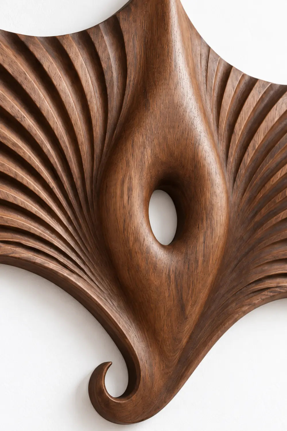 Modern Wooden Manta Ray Wall Sculpture | Carved Winged Oceanic Relief Decor