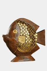 Fish Wood Carving Hand Carving Wooden Art  Wood Sculpture Animal Crafts Wooden Fish Statuev