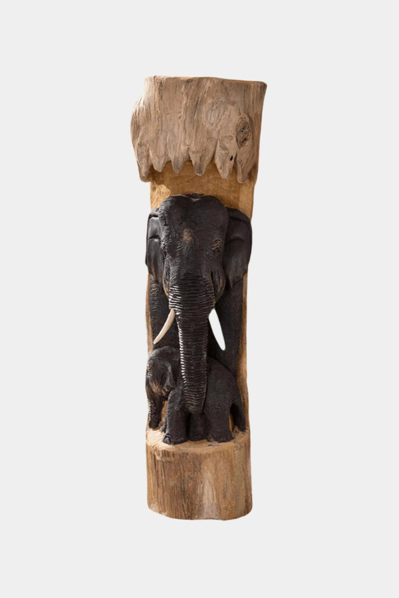 Elephant Wood Carving Hand Carving Wooden Art  Wood Sculpture Animal Crafts Wooden Elephant Statue