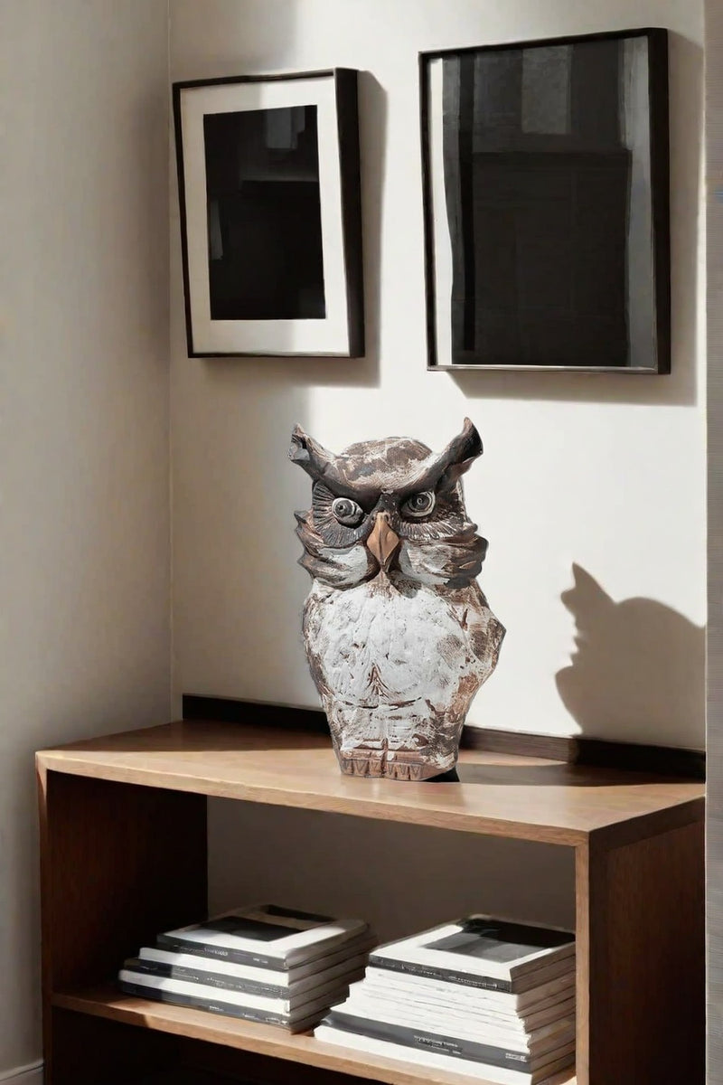 Animal Pottery Sculpture Animal Pottery Clay Owl Carving Pottery Owl Carvings Ceraminc Owl Statue