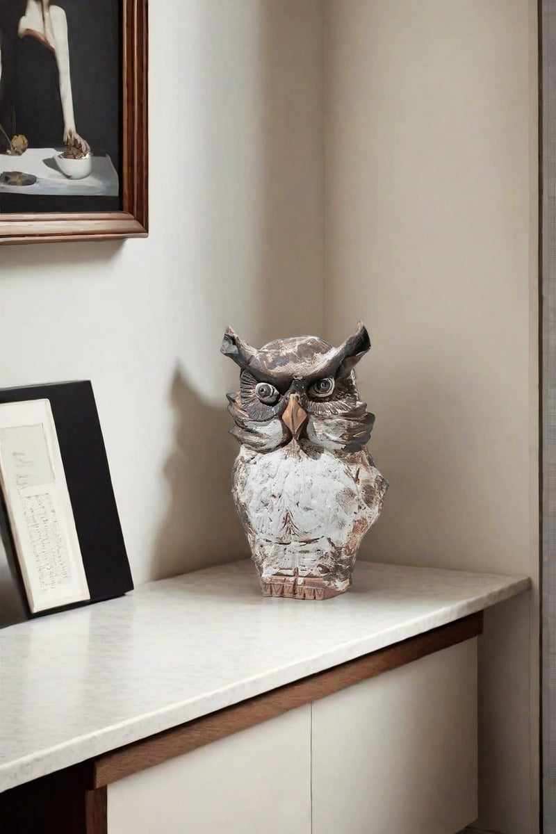 Owl Clay Sculpture Owl Pottery Sculpture Abstract Clay Sculpture Sculpting Pottery Modern Clay Sculpture Decoration