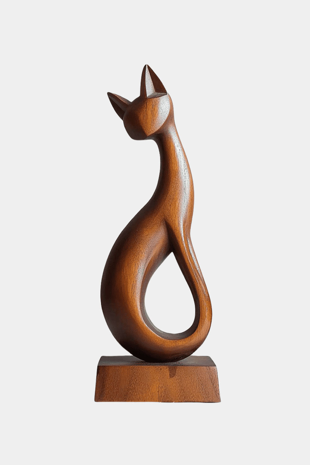 Wooden Carved Animals Wooden Cat Statue Wood Cat Sculpture Decorative