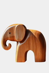 Wooden Elephant Sculpture Animal Wood Carving Hand Carving Wooden Art Animal Wood Sculpture Animal Crafts