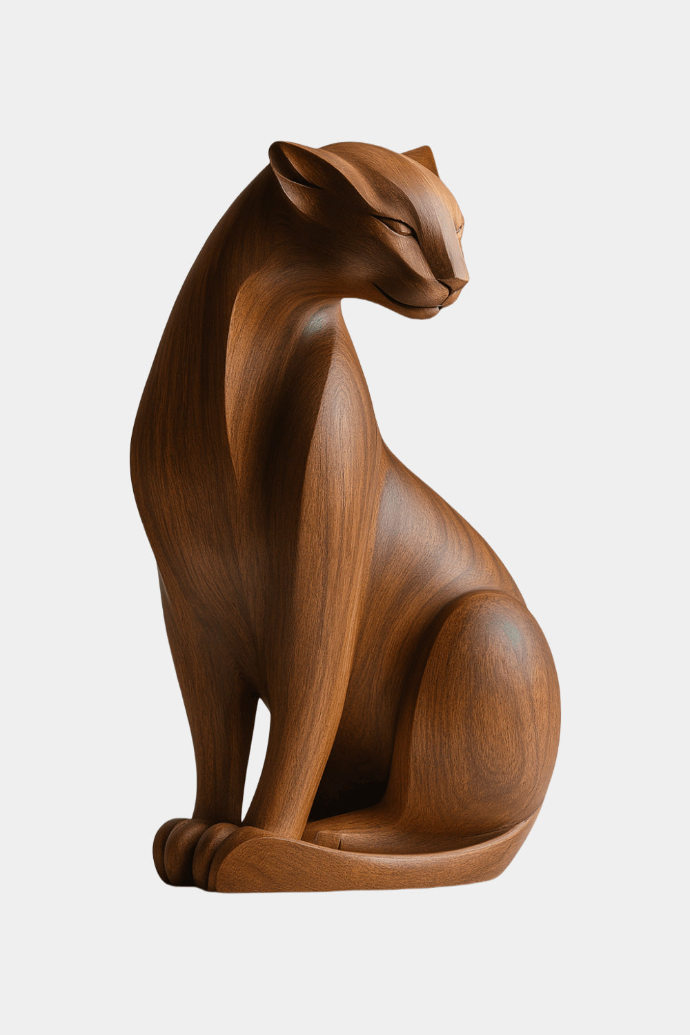 Modern Animal Wooden Cheetah Sculpture Artistic Wooden Cheetah Statue