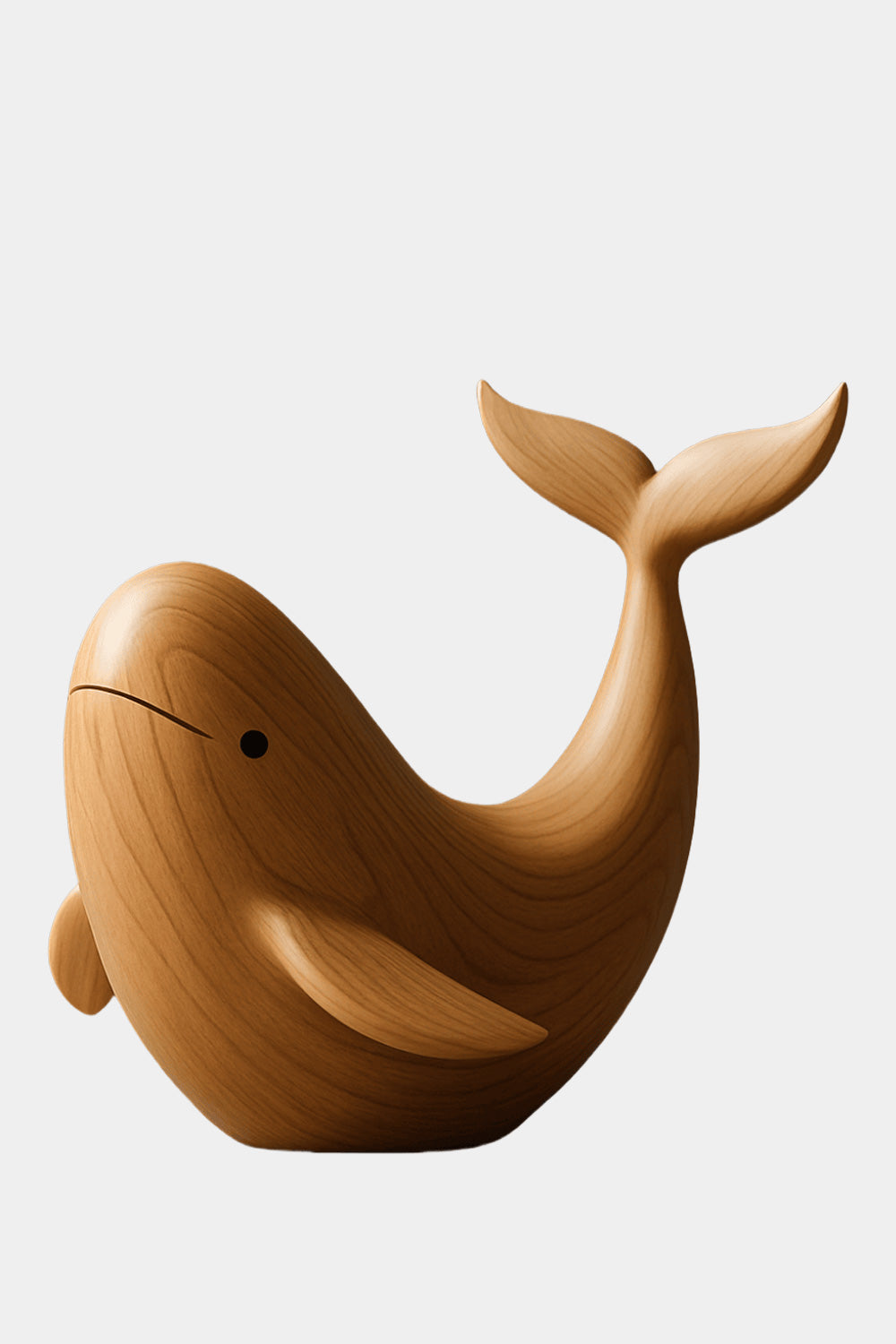 Modern Wooden Fish Sculpture Abstract Handcarved Decor Piece Wood Art