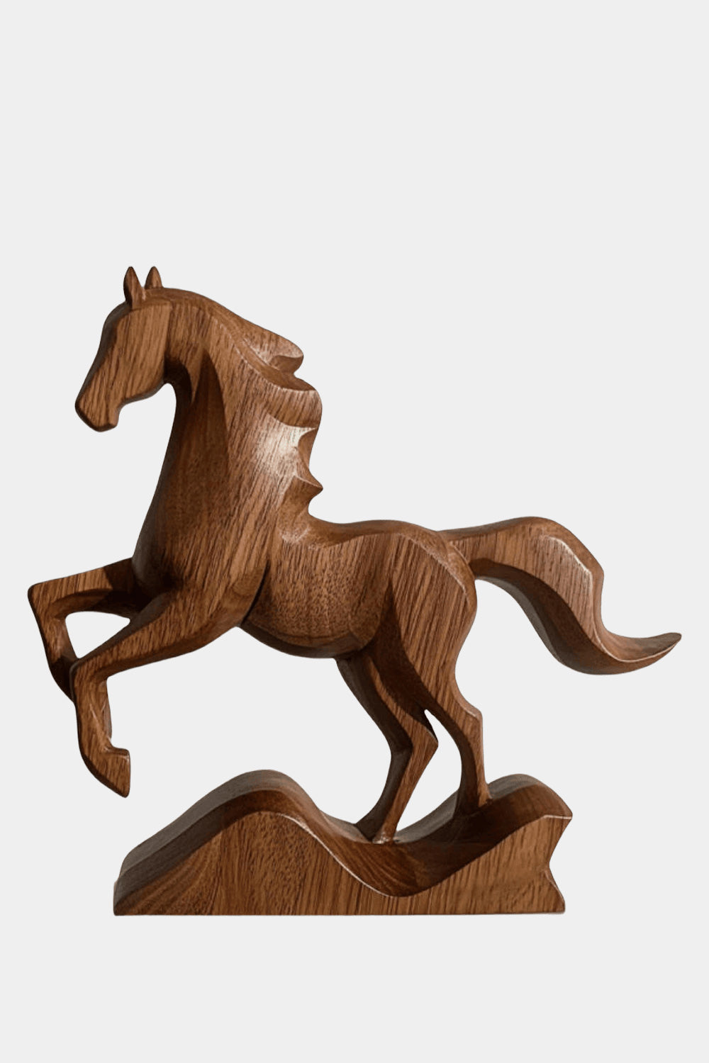 Abstract Wooden Horse Sculpture Animal Wood Sculpture Decor for Home
