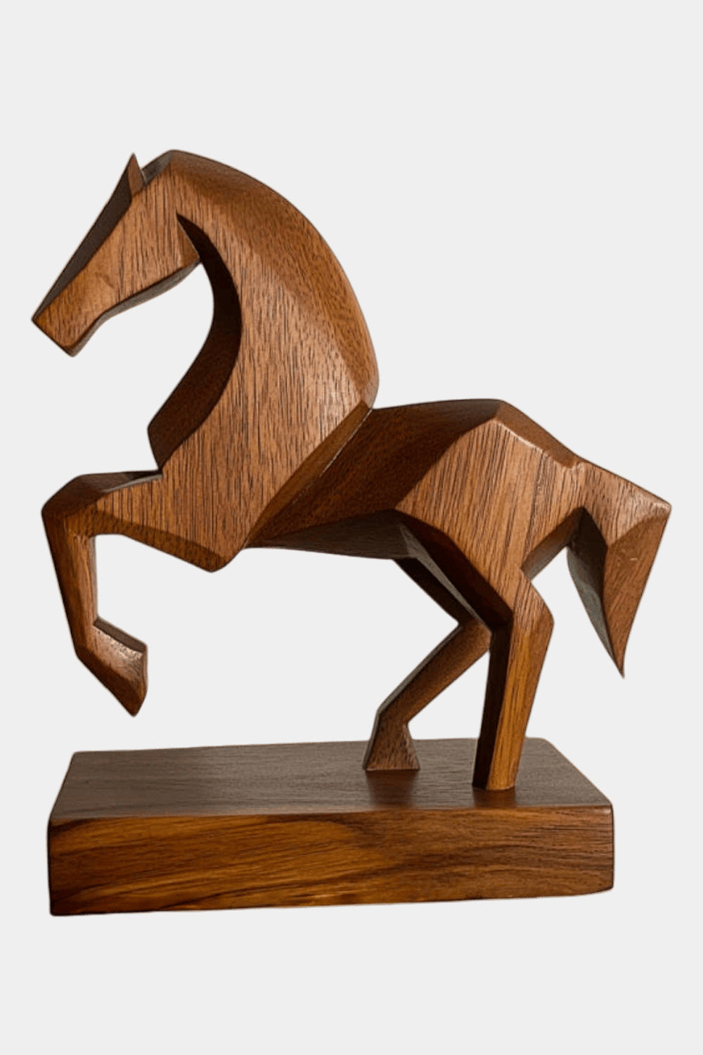 Abstract Wooden Horse Sculpture Animal Wood Sculpture Decor for Home