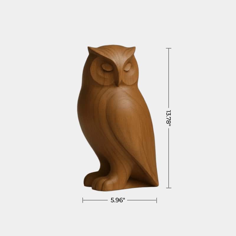 Handcrafted Wooden Owl Sculpture Rustic Home Decor Unique Handmade Art
