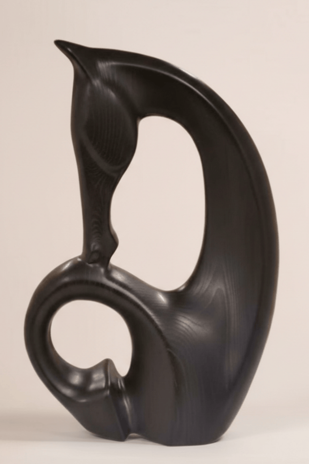 Abstract Blacnk Wooden Horse Sculpture Animal Wood Sculpture Decor for Home