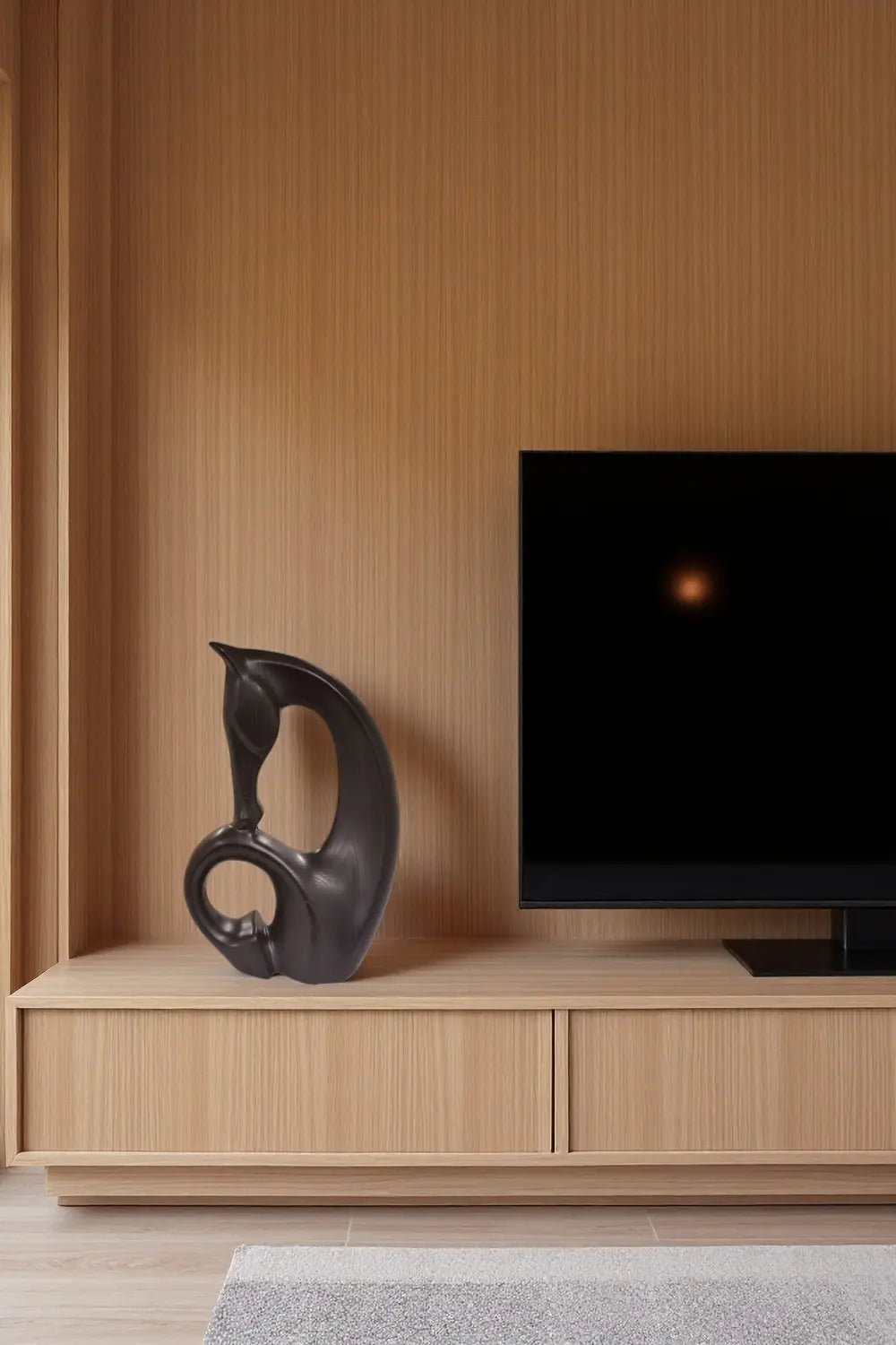 Abstract Blacnk Wooden Horse Sculpture Animal Wood Sculpture Decor for Home