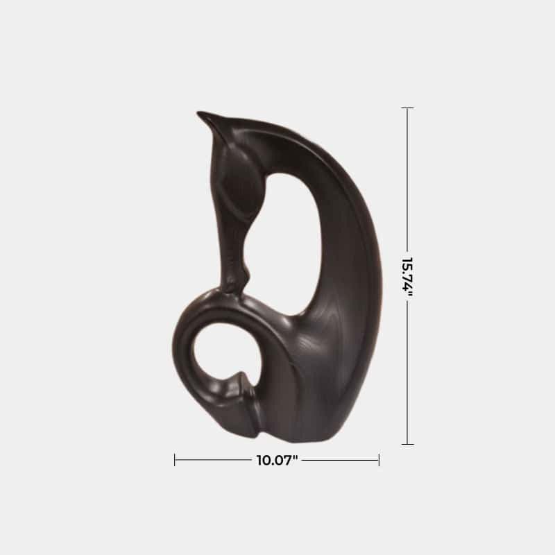 Abstract Blacnk Wooden Horse Sculpture Animal Wood Sculpture Decor for Home