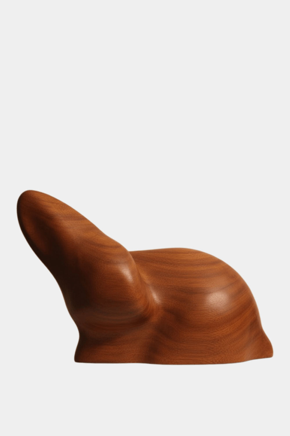 Abstract Wooden Animal Rabbit Sculpture Handcrafted Minimalist Decor