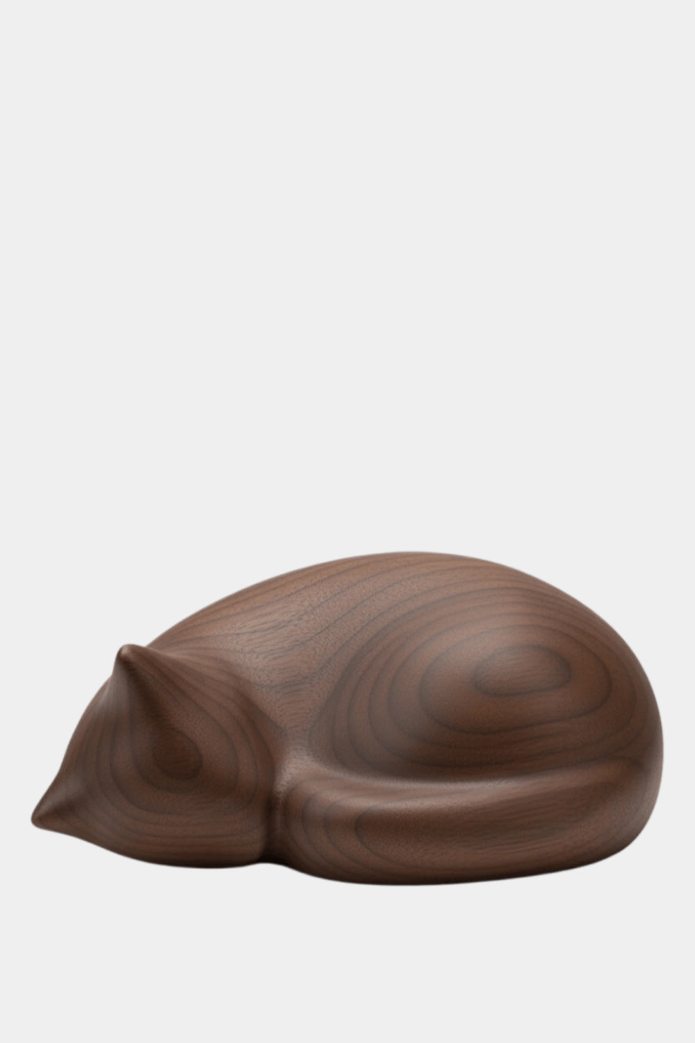 Minimalist Wood Cat Sculpture | Abstract Sleeping Figurine Decor