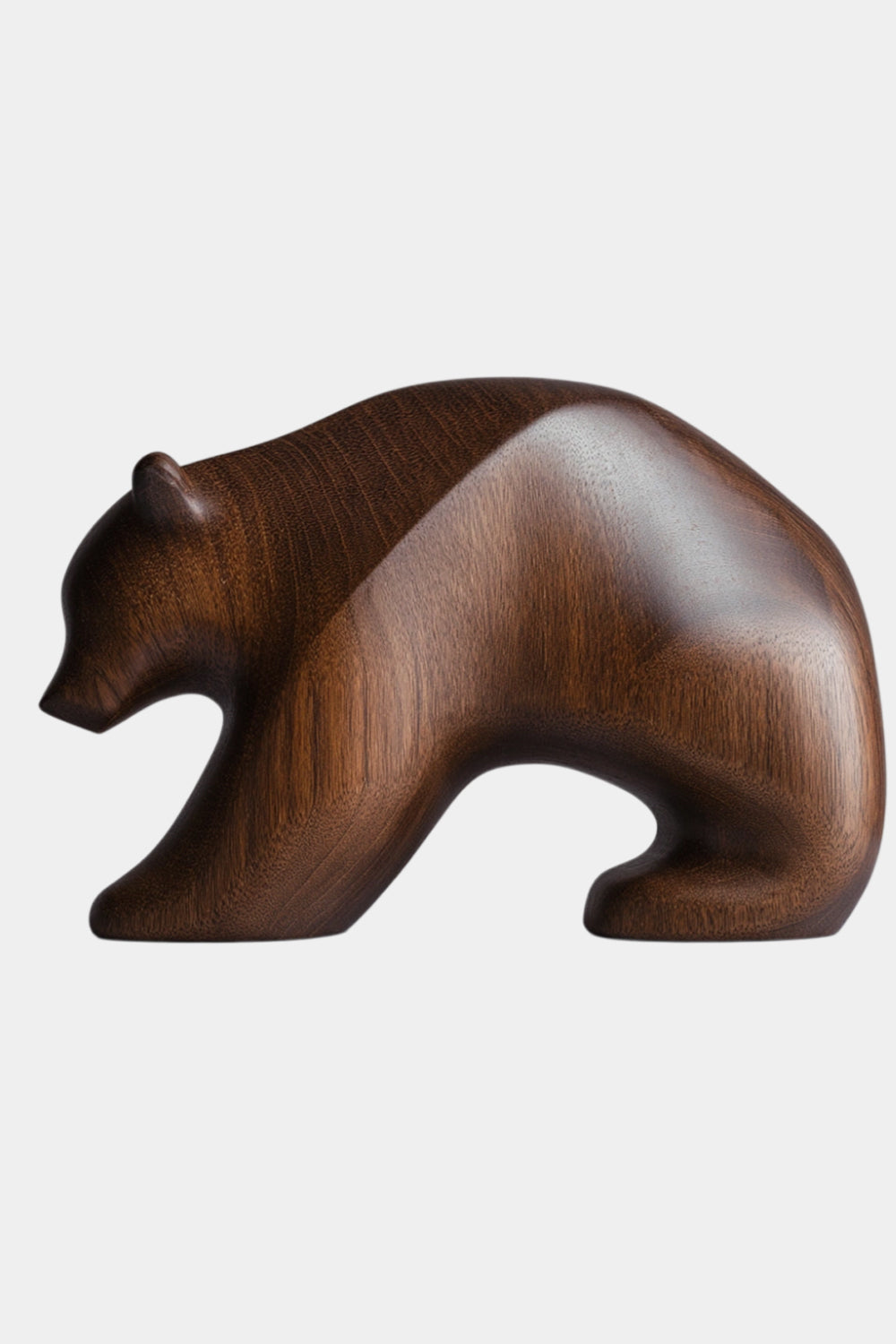 Modernist Grizzly Bear Wood Carving | Elegant Cabin Wildlife Decor