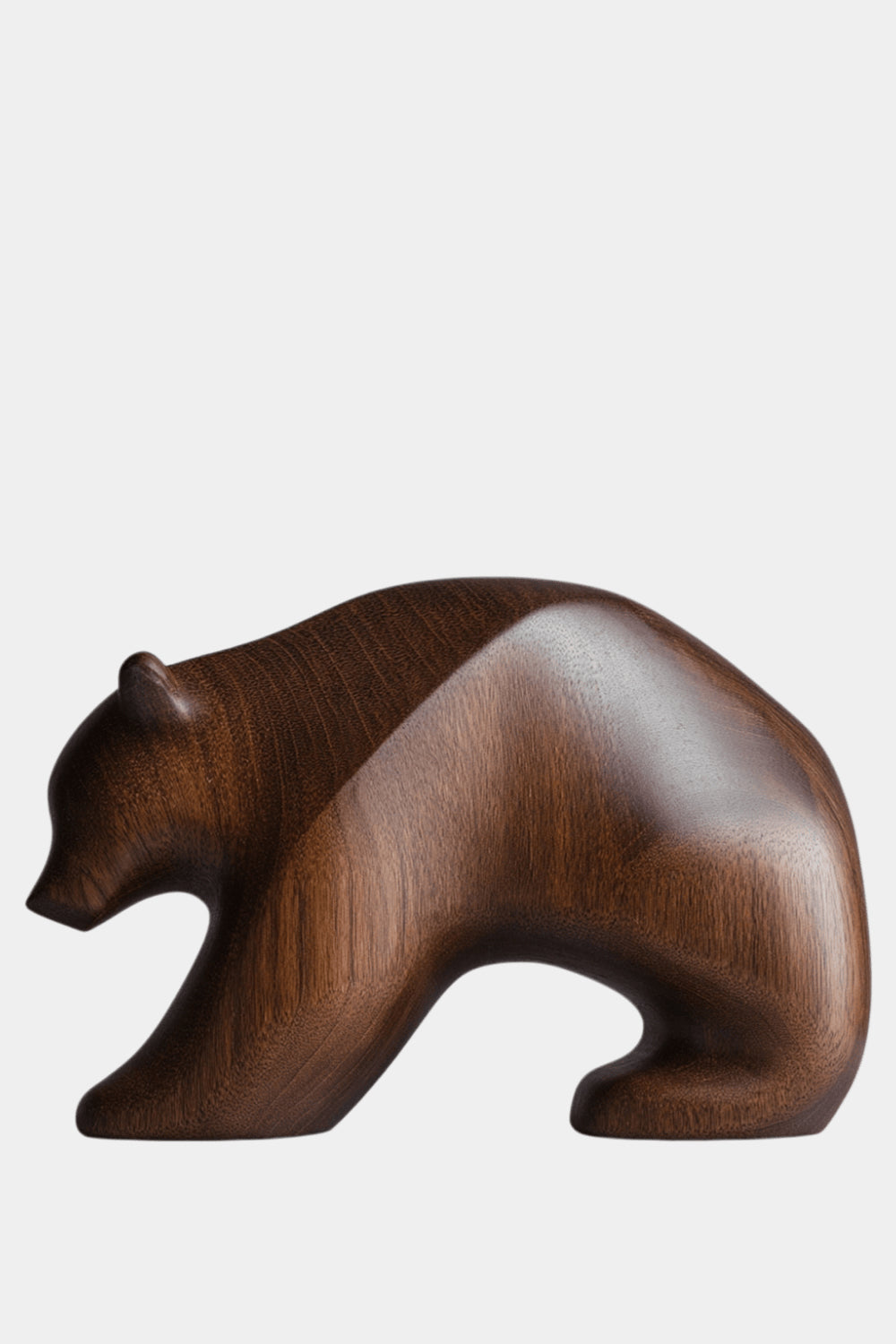 Modernist Grizzly Bear Wood Carving | Elegant Cabin Wildlife Decor