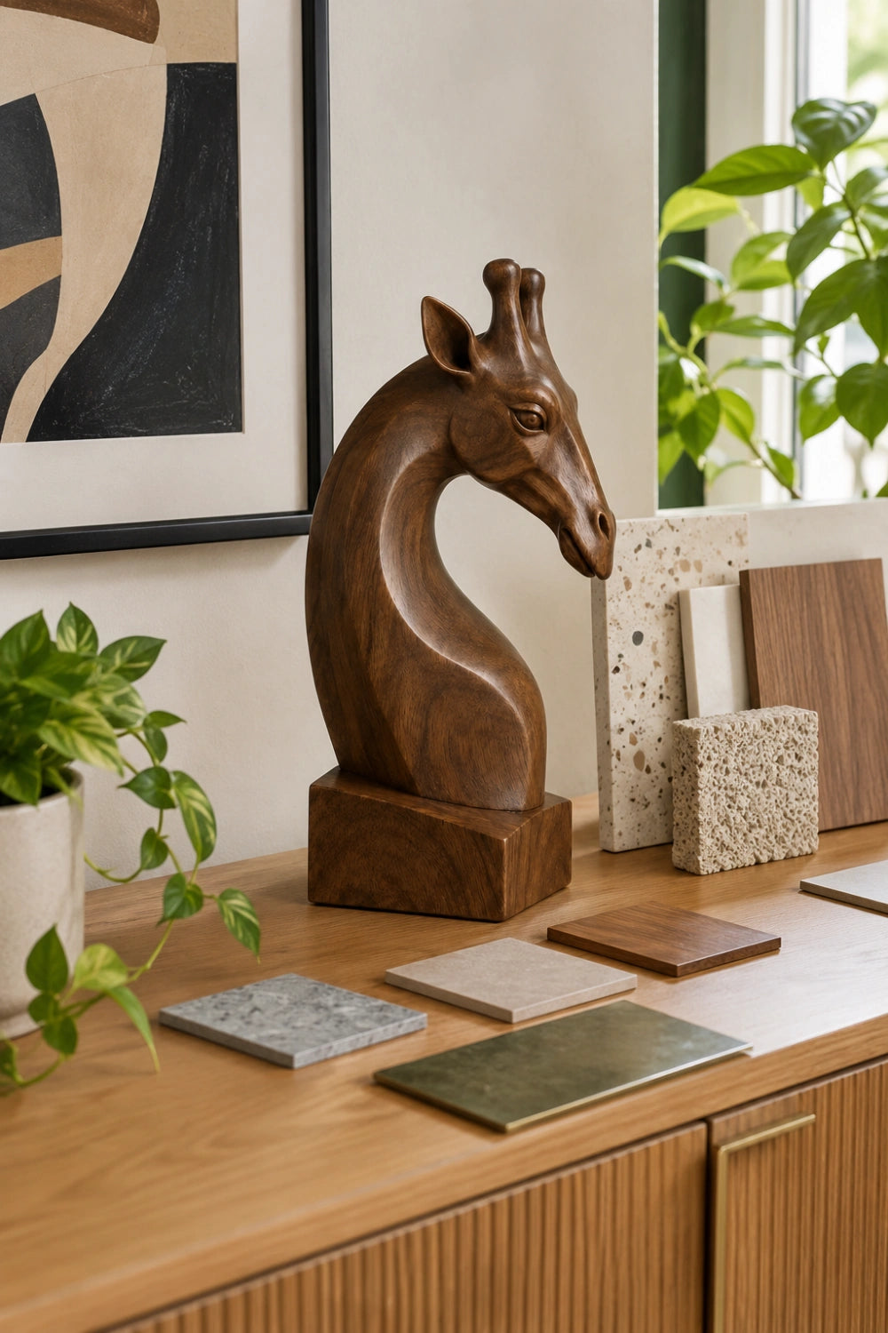 Artisan Wooden Horse Head Statue Unique Handmade Gift For Horse Lovers And Collectors