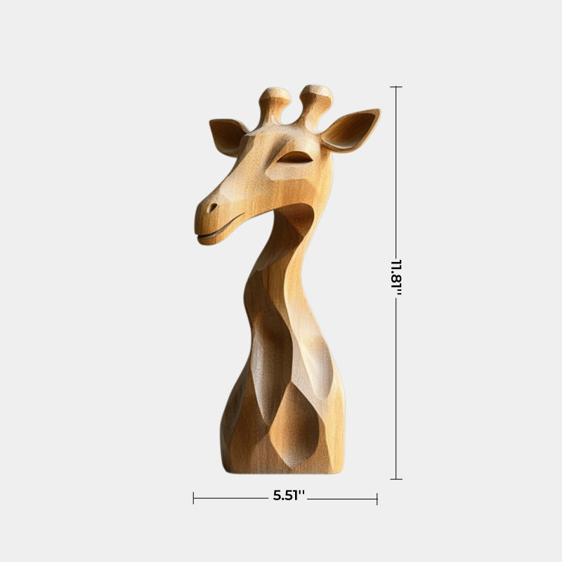 Abstract Wood Giraffe Statue | Japandi Geometric Decor | Thoughtful Gift Choice