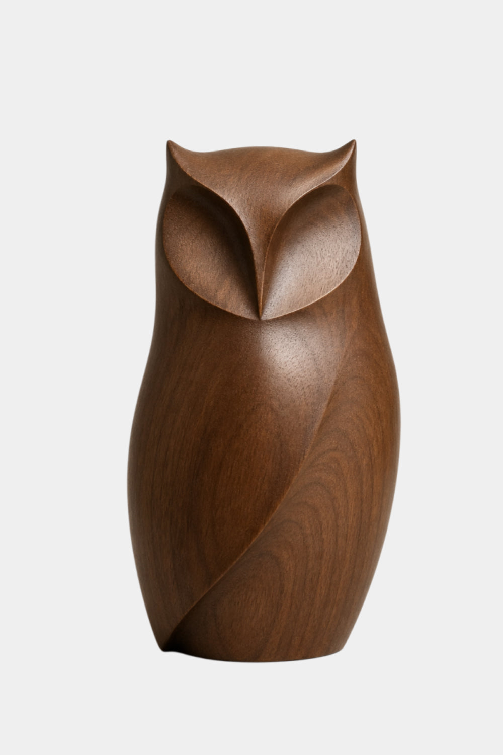 Modernist Wood Owl Sculpture | Minimalist Bookshelf Decor Figurine | Wise Gift Idea