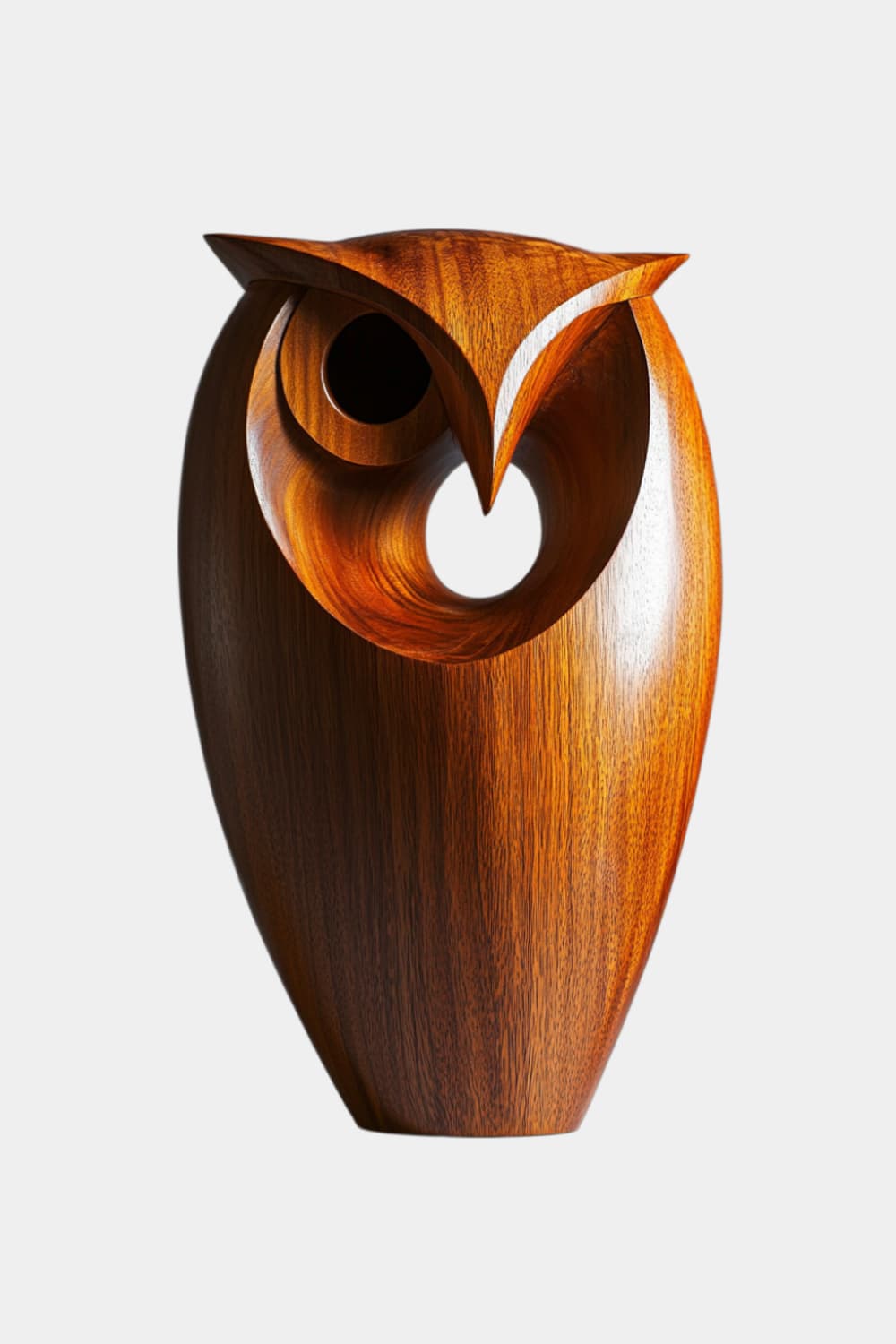Hollow Wood Owl Sculpture | Contemporary Negative Space Art