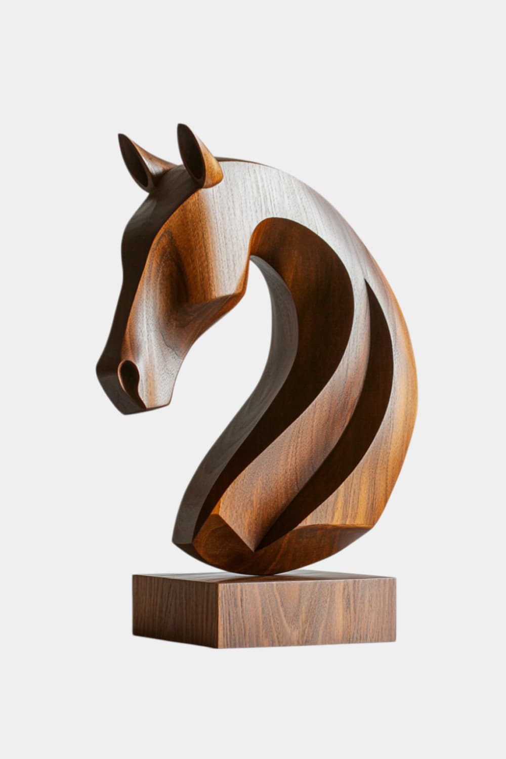 Abstract Stallion Wood Sculpture | Premium Equestrian Home Decor