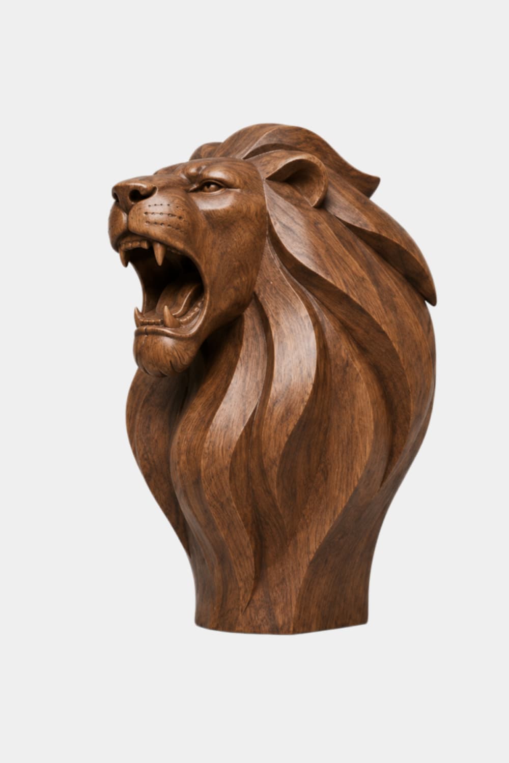 Roaring Wooden Lion Scupture| Majestic Power Office Decor | Bold Regal Gift