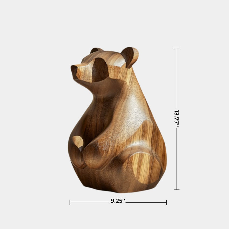 Modern Wood Bear Sculpture | Rustic Cabin Lodge Decor | Unique Forest Gift