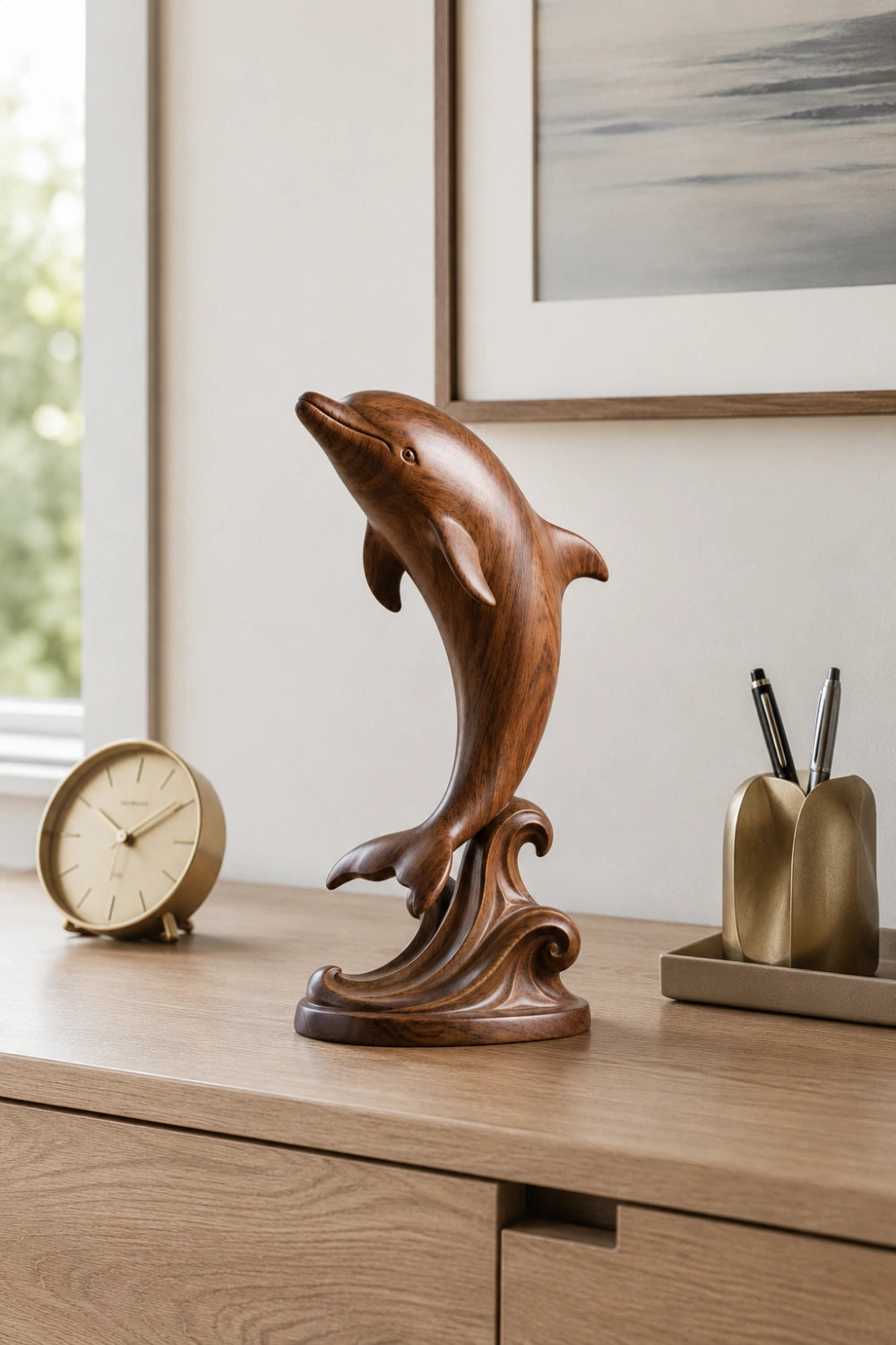 Modern Twisted Wood Sculpture | Abstract Spiral Infinity Art