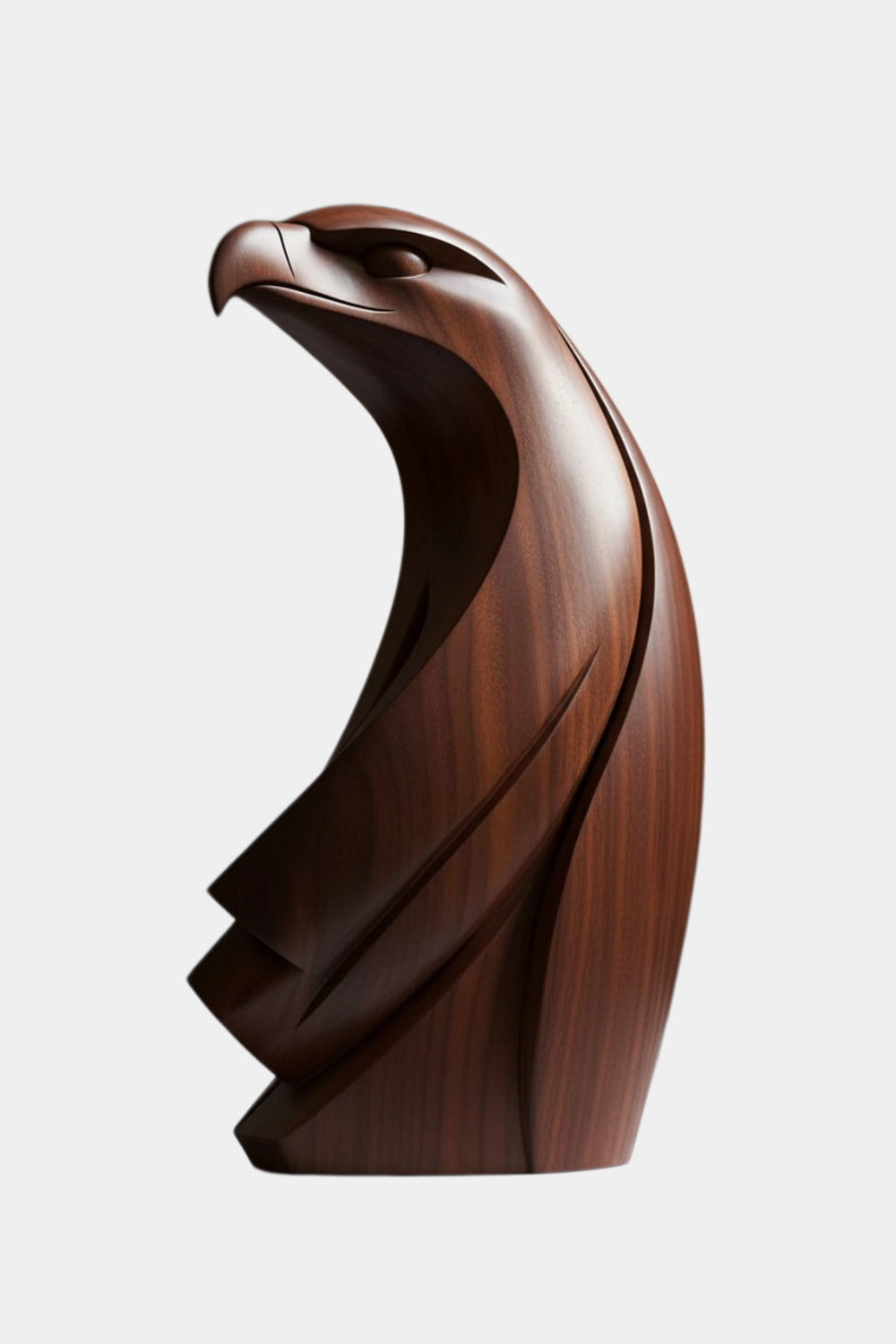 Modernist Wood Eagle Sculpture | Avant-Garde Raptor Office Decor | Striking Art Piece