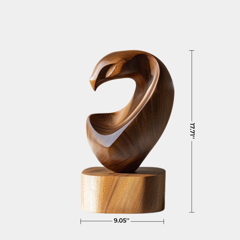 Biomorphic Abstract Wood Sculpture | Modernist Hollow Form Decor | Premium Aesthetic Gift