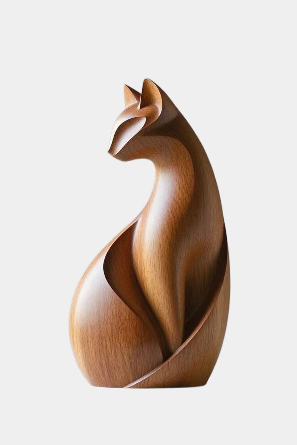 Organic Abstract Wood Animal Sculpture | Curvilinear Minimalist Decor | Premium Art Accent