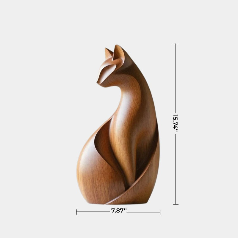 Organic Abstract Wood Animal Sculpture | Curvilinear Minimalist Decor | Premium Art Accent