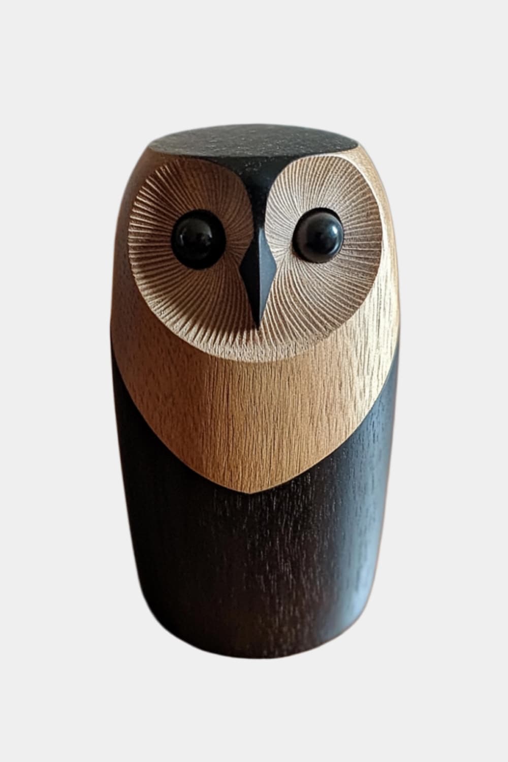Handcarved Wooden Owl Figurine | Scandinavian Animal Sculpture | Mid-Century Desk Decor