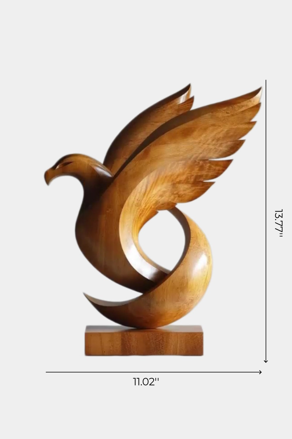 Carved Wood Eagle Sculpture | Soaring Bird Statue | Executive Desk Decor