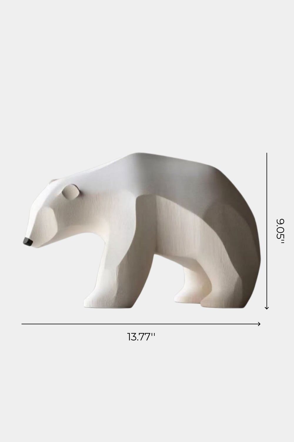 Minimalist Wooden Polar Bear Statue | Nordic Arctic Decor Gift