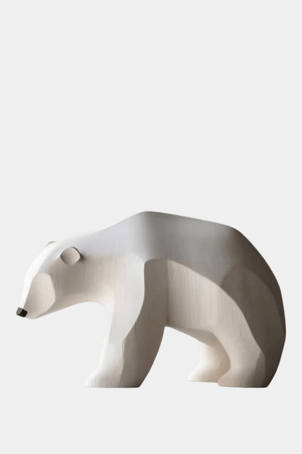 Minimalist Wooden Polar Bear Statue | Nordic Arctic Decor Gift