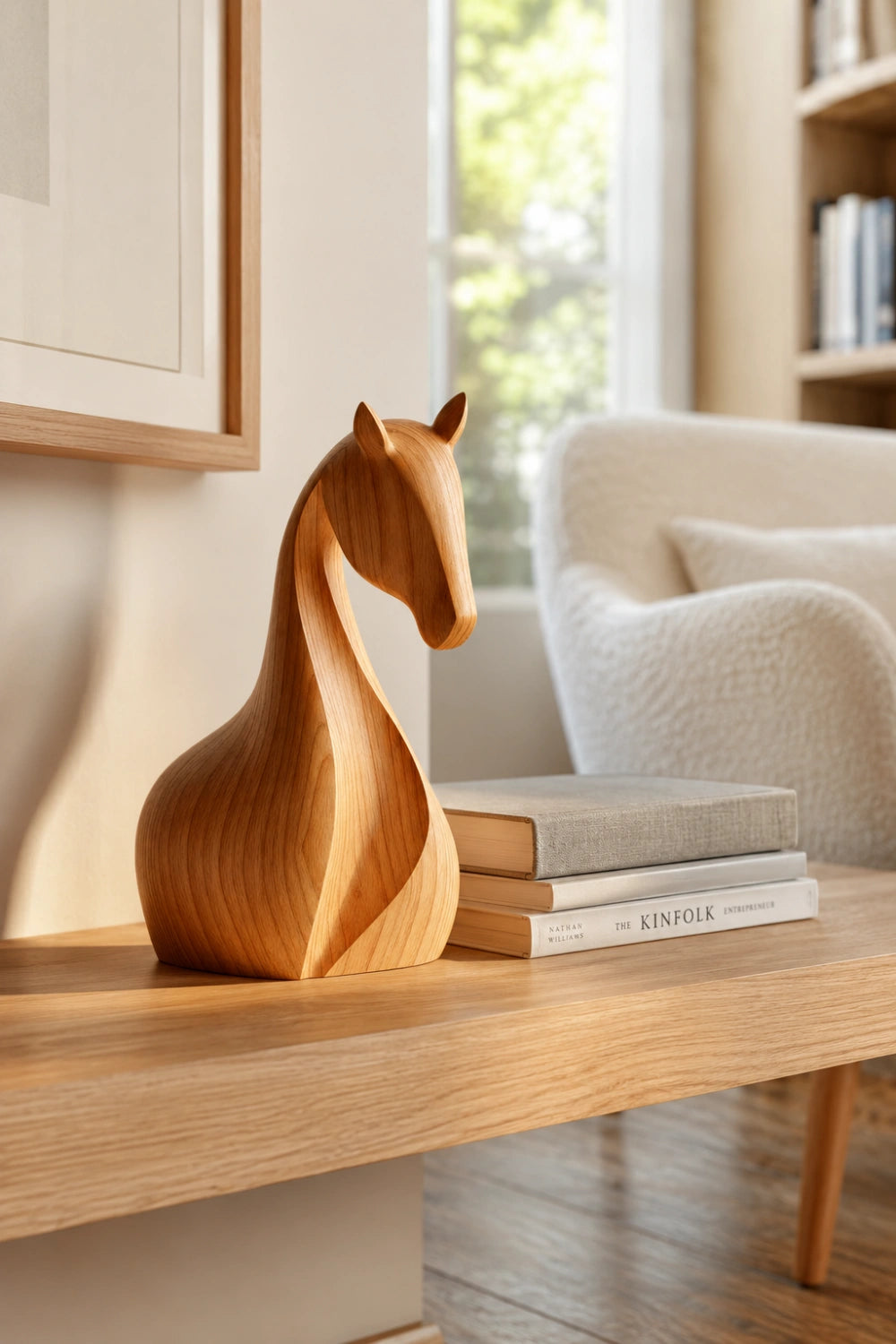Artisan Carved Wood Horse Art Sculpture | Unique Equestrian Gift