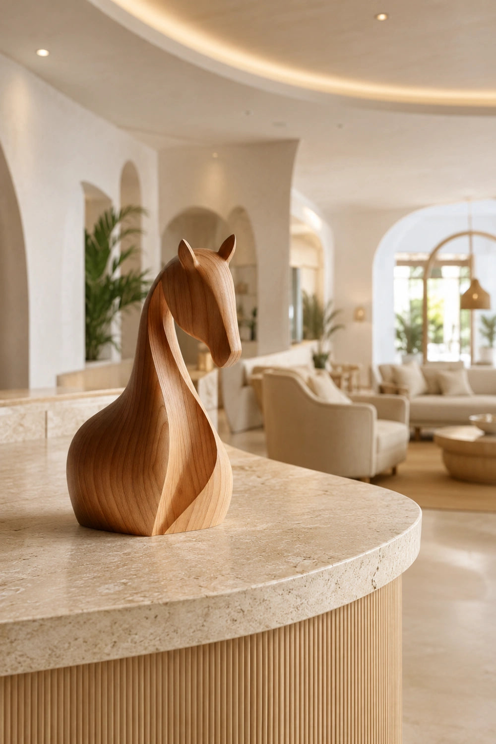 Artisan Carved Wood Horse Art Sculpture | Unique Equestrian Gift
