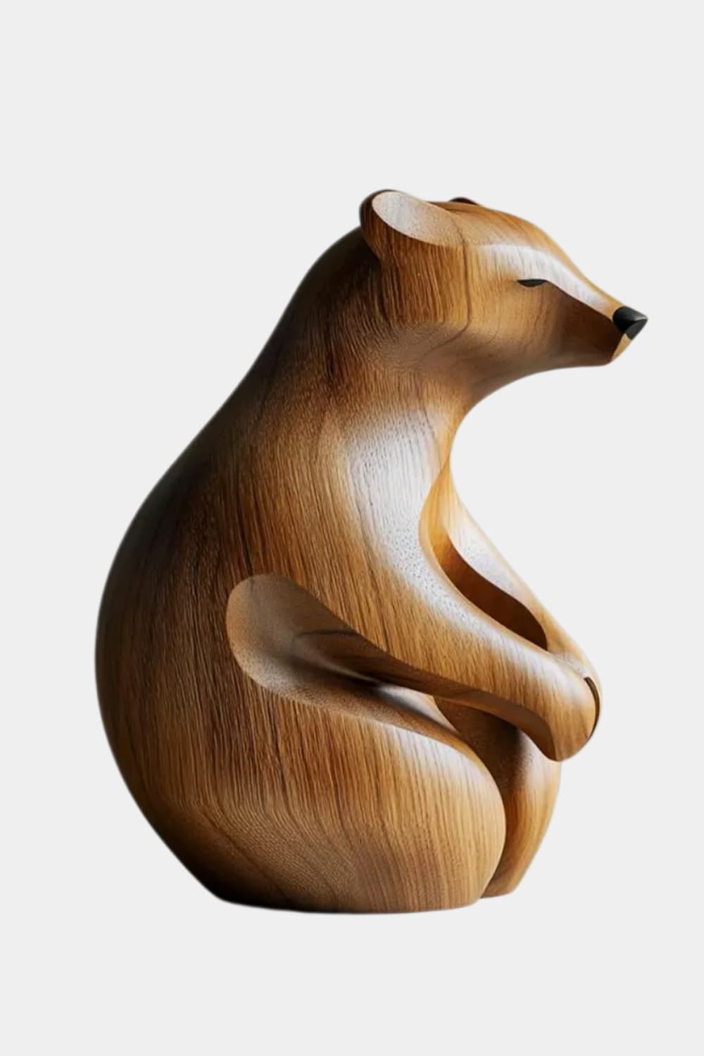 Carved Wooden Bear Figurine | Rustic Wildlife Home Decor